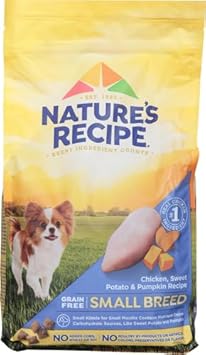 NatureS Recipe Grain Free Small Breed Chicken, Sweet Potato & Pumpkin Recipe Dry Dog Food, 4 Lb. Bag
