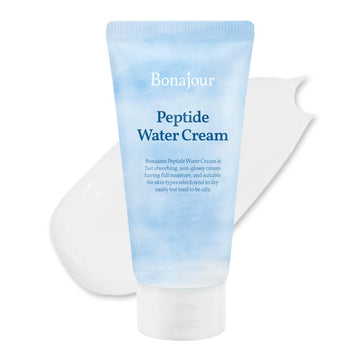 Bonajour Vegan Peptide Hyaluronic Acid Moisturizing Cream For Oily Skin & Sensitive Skin (Lightweight Face Moisturizer), Best Anti Aging & Wrinkle, Repair, Brightening Care Lotion 3.38 Fl. Oz