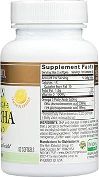 Spectrum Essentials Soft Gels, Vegan Ultra Omega-3 EPA and DHA with Vitamin D, 60 Count