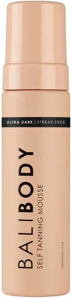 Bali Body Self-Tanning Mousse - Ultra Dark | Deep Bronzed Shade, Streak-Free Green Based Tinted Self-Tanner For All Skin Types | 100% Vegan, Cruelty Free, Australian Made (200 Ml/6.7 Fl Oz)