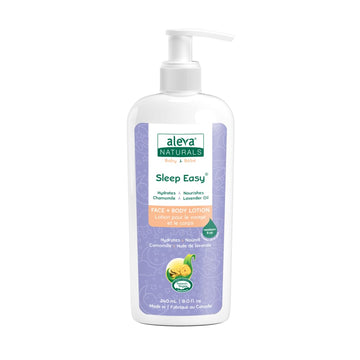 Aleva Naturals Sleep Easy Calming Relaxing Bedtime Baby Lotion, For babies and toddlers, Enriched with Lavender and Chamomile Oils, Sensitive Skin Friendly, Organic Ingredients - 8 Fl Oz