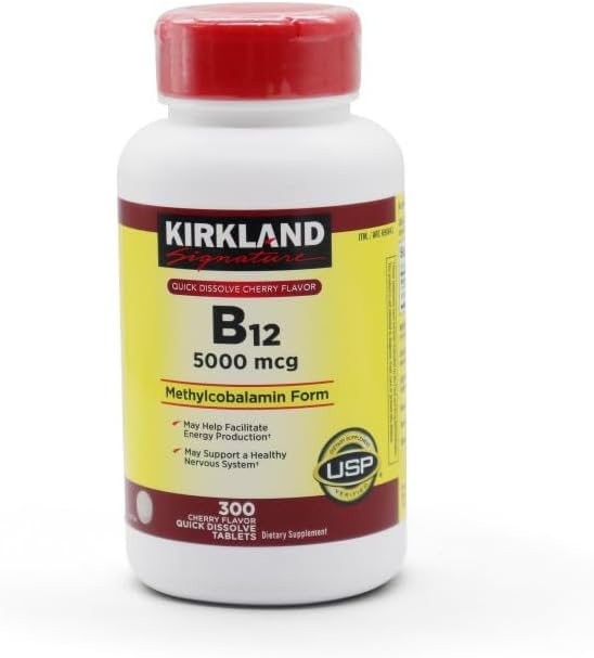 Kirkland-Signature B12 5000 mcg 300 Tablets - High-Potency Vitamin B12 Supplement, Vitamin B12 1/Pack