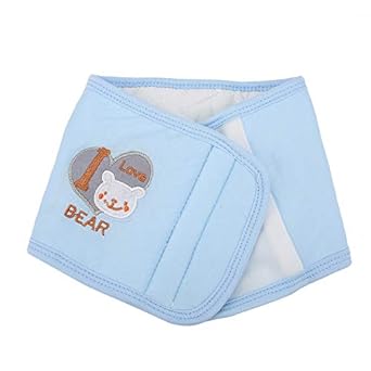 Garosa Baby Belly Button Band, Thickened Cotton Infant Abdomen Umbilical Cord, Newborn Waist Support Band Warm Cover, Blue