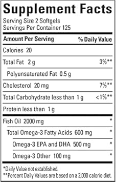 Fish Oil 1000 Mg, 90 Softgels, Omega 3 Supplement For Heart Healths
