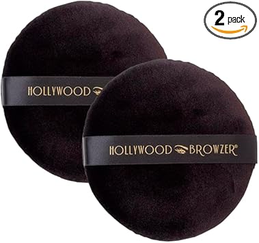 2 X Hollywood Browzer Deluxe Microfibre Beauty Puff - Powder Puff For Makeup Application