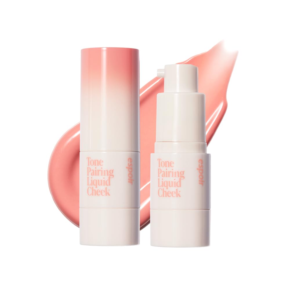 Espoir Tone-Pairing Liquid Blush #1 Peach Puree ? Moisturizing Formula To Express Dewy Cheeks ? Watercolor-Like Subtle And Beautiful Color Blush ? K-Pop Idol Blush Of Korean Makeup