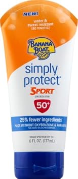 Banana Boat Sport 100% Mineral Sunscreen Lotion Spf 50, 6Oz | Banana Boat Mineral Sunscreen, Oxybenzone Free Sunscreen, Sport Sunscreen, Sunblock, Banana Boat Lotion Sunscreen Spf 50, 6Oz