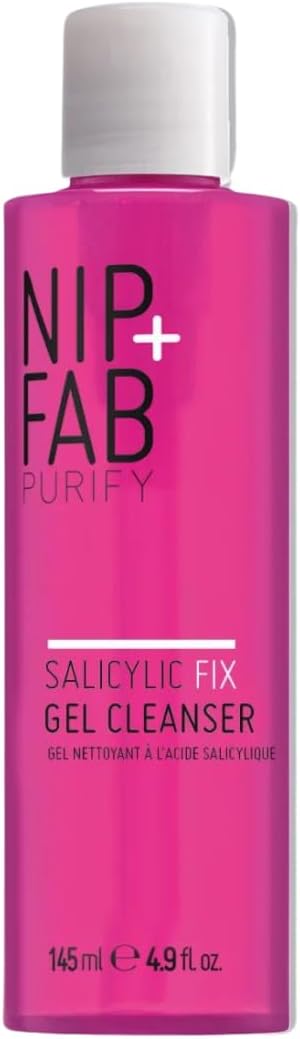 Nip + Fab Salicylic Fix Gel Face Cleanser With Niacinamide, Hydrating Bha Facial Cleansing Face Wash, 145 Ml