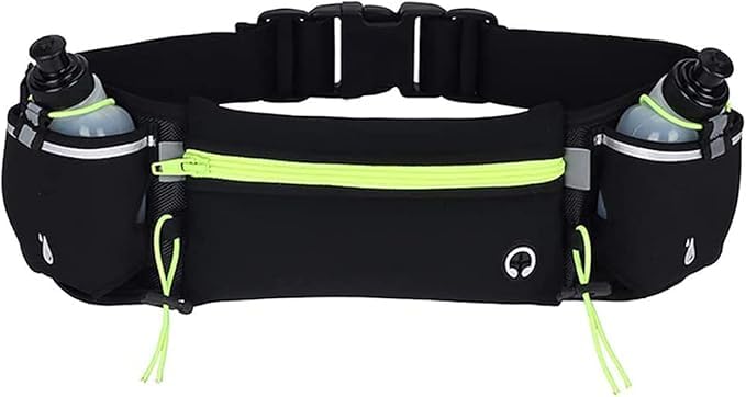 Running Waist Bag with Water Bottles – Waterproof Sports Fanny Pack with Phone Holder & Adjustable Strap