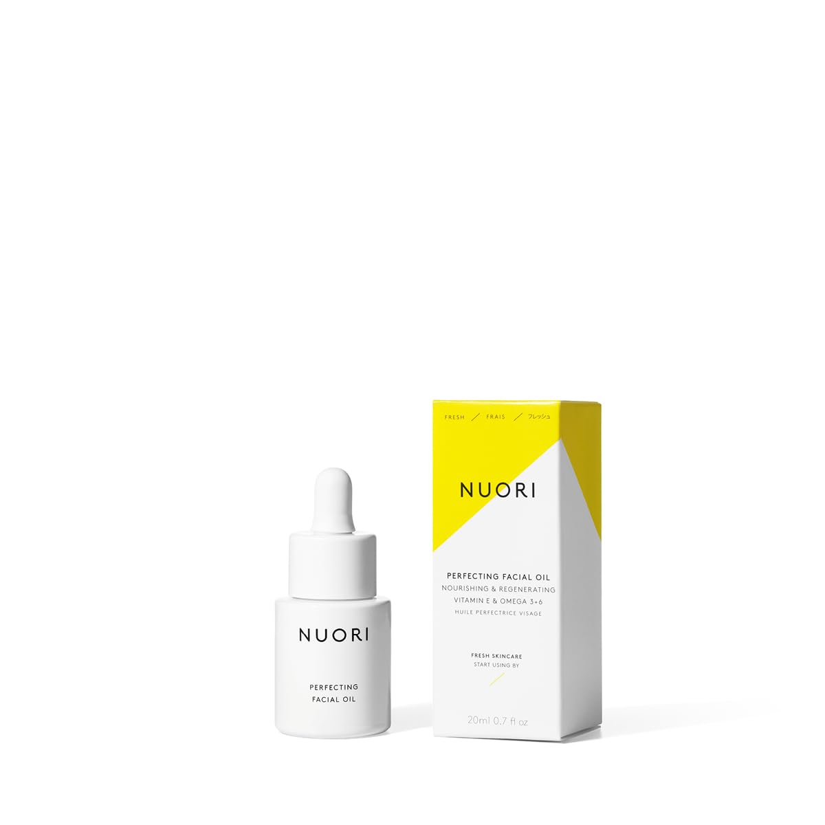 Nuori Perfecting Facial Oil| Nourishing And Regenerating, With Omega 3+6 And Vitamin E, For All Skin Types, All Natural, 20 Ml / 0.7 Fl Oz