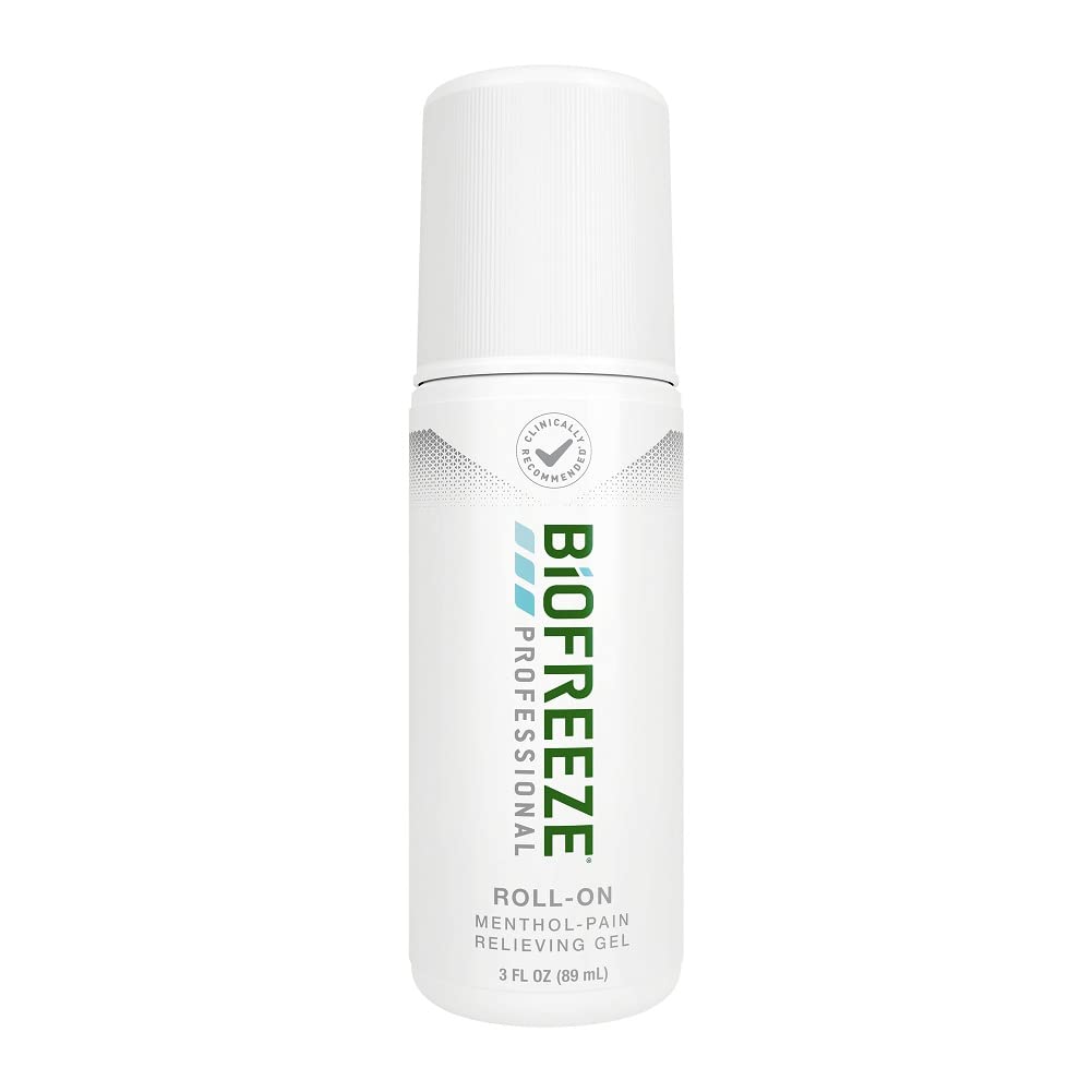 Biofreeze Professional Strength Pain Relief Roll-On, Arthritis Pain Reliver, Knee & Lower Back Pain Relief, Sore Muscle Relief, Neck Pain Relief, FSA Eligible, 3 FL OZ Biofreeze Menthol Roll-On