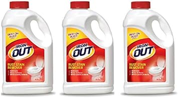 Iron OUT Rust Stain Remover Powder, Remove Rust Stains in Bathrooms, Kitchens, Appliances, Laundry, and Outdoors, 4.75 Pound Bottle 3-Pack