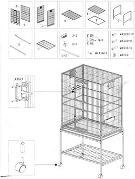 Brisbane Cage (Black) - Large Spacious Durable Metal Cage - for Sugar Gliders, Chinchillas, Squirrels, Ferrets & Other Small Pets : Pet Supplies