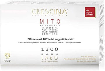 Crescina Transdermic Mito Re-Growth And Anti-Hair Loss Double Treatment For Thinning Hair 1300 Men 40 Vials (20+20)
