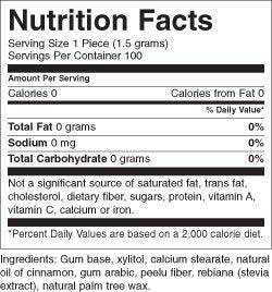 Peelu Cinnamon Sass Chewing Gum With Xylitol 100 Ct : Chewing Gum : Grocery & Gourmet Food