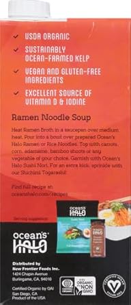 Ocean'S Halo, Organic And Vegan Ramen Broth, 32 Fl Oz : Grocery & Gourmet Food