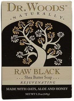 Pack Of 2 X Dr. Woods Bar Soap Raw Black - 5.25 Oz