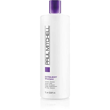 Paul Mitchell Extra-Body Shampoo, Thickens + Volumizes, For Fine Hair, 33.8 Fl. Oz