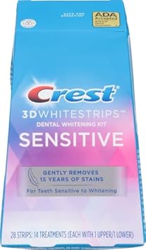 Crest 3D Whitestrips For Sensitive Teeth, Teeth Whitening Strip Kit, 28 Strips (14 Count Pack)