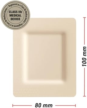 Opti-Heal Silicone Foam Absorbent Dressing - Neo G Sterile Large Wound Dressings Adhesive For Pressure Sores, Ulcer Treatment, Burns, Surgical Wounds - 10X8 Cm 3 Pcs