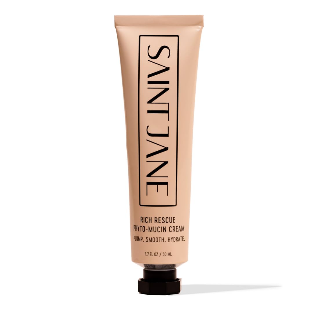 Saint Jane - Rich Rescue Phyto Mucin Cream | Plumping, Smoothing, Firming, Hydrating | Niacinamide, Lotus Flower, Yam Root, Hyaluronic Acid | Luxe, Clean Skincare (1.7 Fl Oz | 50 Ml)