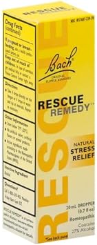 Bach RESCUE REMEDY Dropper 20mL, Natural Stress Relief, Homeopathic Flower Essence, Vegan, Gluten & Sugar-Free, Non-Habit Forming
