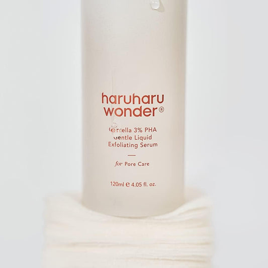 Haruharu Wonder Centella 3% PHA Gentle Liquid Exfoliating Serum 4.06 fl oz / 120ml | Hypoallergenic, PHA ingredients | Vegan, Crurelty Free, EWG-Green