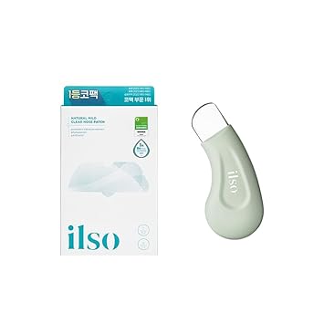 Ilso Natural Mild Clear Nose Patch + Deep Clean Master (Blackheads Remover Tool), Melt Blackheads And Tighten Pores