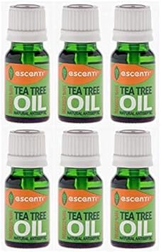 6 x Escenti 100% Essential Natural Antiseptic Tea Tree Oil Acne Bites Cold Sore 10ml