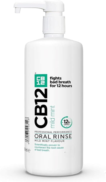 CB12 Mild Mint Mouthwash, Enamel Strengthening, Odour-free Breath For 12 Hours, 1L