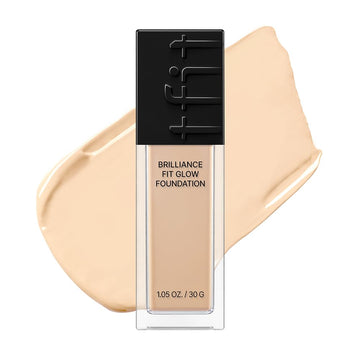 Brilliance Fit Glow Foundation - Full Coverage For Dry & Normal Skin, Radiant Finish, Long-Lasting & Lightweight, Korean Makeup, 1.02 Fl Oz (C01 Porcelain, 1.02 Fl Oz)