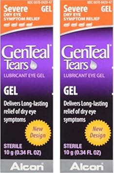 Genteal Lubricant Eye Gel, Severe, Twin Pack - ( 2 Tubes 10 Grams Each) - Packaging May Vary