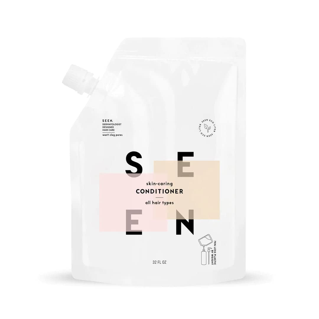 Seen Conditioner Eco-Refill - Scented- Non-Comedogenic & Sulfate-Free Hair Conditioner- Dermatologist-Developed -Safe For Sensitive & Acne Prone Skin