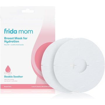 Frida Mom Hydration Packets For Breasts, Hydrate Nipples With Breast Mask Made With Aloe Vera, Honey, Tea Tree Oil, & Cucumber, 2 Sheet Masks