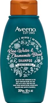 Aveeno Rose Water & Chamomile Shampoo For Dry Hair, Hydrating, 12 Fl Oz