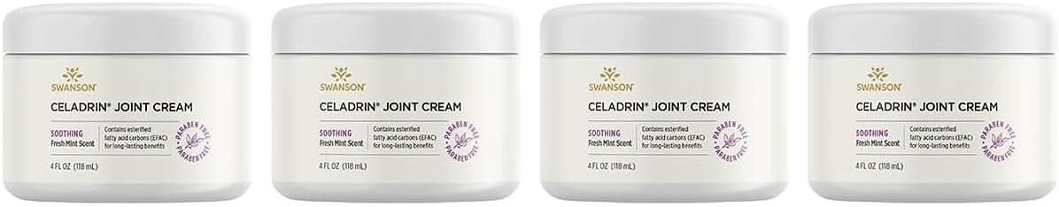 Swanson Celadrin Joint Cream 4 Fl Ounce (118 Ml) Cream (4 Pack)