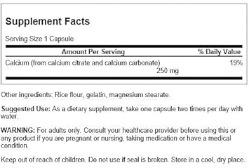 Swanson Calcium Citrate Complex Muscle Bone Health Support Mineral Supplement 300 Capsules