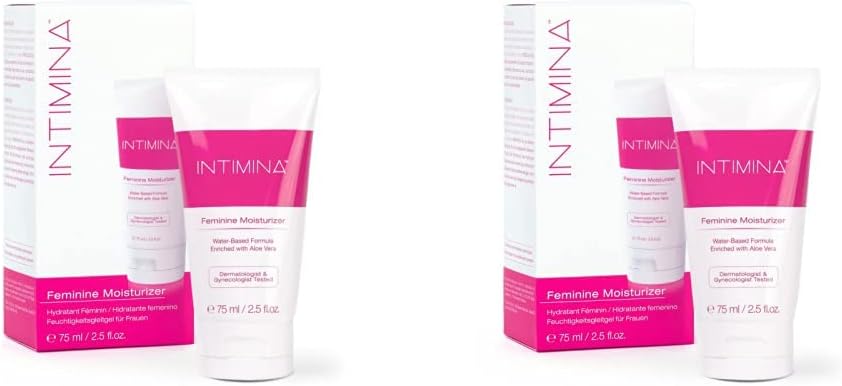 Intimina Feminine Moisturizer - Vaginal Moisturizer - Personal Lubricant for Women Water Based Lubrication for Toys, Kegel Balls, and Menstrual Cups (Pack of 2)