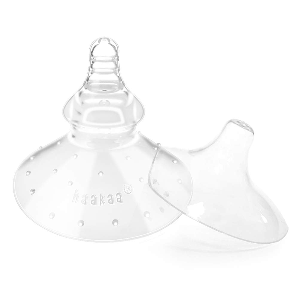 haakaa Nipple Shields for Nursing Newborn Silicone Nippleshield for Breastfeeding with Carry Case Combo, 2pc
