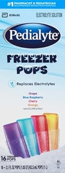 Pedialyte Electrolyte Solution Freezer Pops, 2.1 Fl Oz, 16 Pack