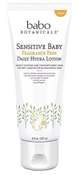 Babo Naturals Sensitive Baby Fragrance Free Daily Hydra Lotion (Pack of 2) With Safflower Seed Oil, Sunflower, Oat, Calendula, Shea Butter, Chamomile, Kudzu, Jojoba and Watercress, 8 fl. oz. each : Baby