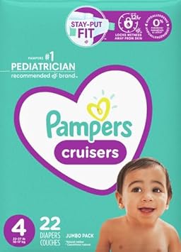Pampers Cruisers Stage 4 Disposable Diapers Large Boy Or Girl Adhesive Tabs 22 Ct - 0037000751861