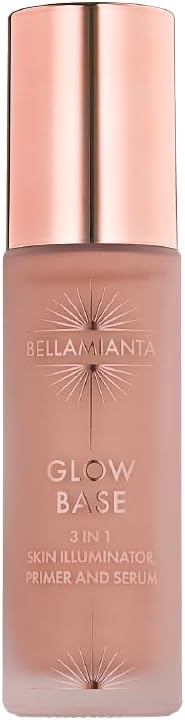 Bellamianta Glow Base – Hydrating Makeup Primer & Illuminator – Radiant Skin Primer With Niacinamide, Hyaluronic Acid & Vitamin E – Highlighters For Glowing Skin – Pearl, Champagne & Bronze Glow