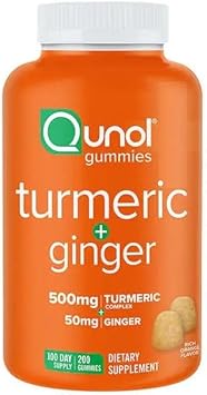 Qunolll Turmeric Plus Ginger, 200 Gummies, 27.7 oz Bottle, 1 Count (Pack of 1)