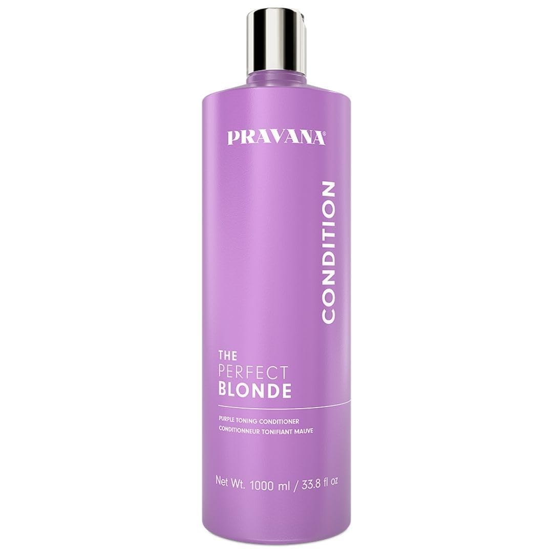 Pravana The Perfect Blonde Purple Toning Conditioner | Neutralizes Brassy, Yellow Tones | For Color-Treated Hair | Adds Strength, Shine, Elasticity