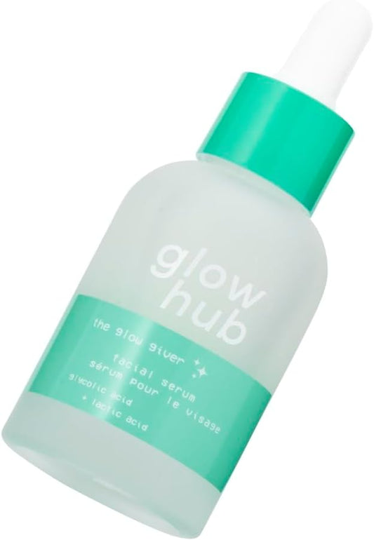Glow Hub The Glow Giver Facial Serum With Glycolic Acid And Lactic Acid For Normal To Uneven Textured Skin 30Ml