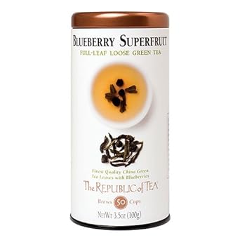 The Republic Of Tea Blueberry Green Tea Full-Leaf Tea, 3.5 Ounces / 50-60 Cups