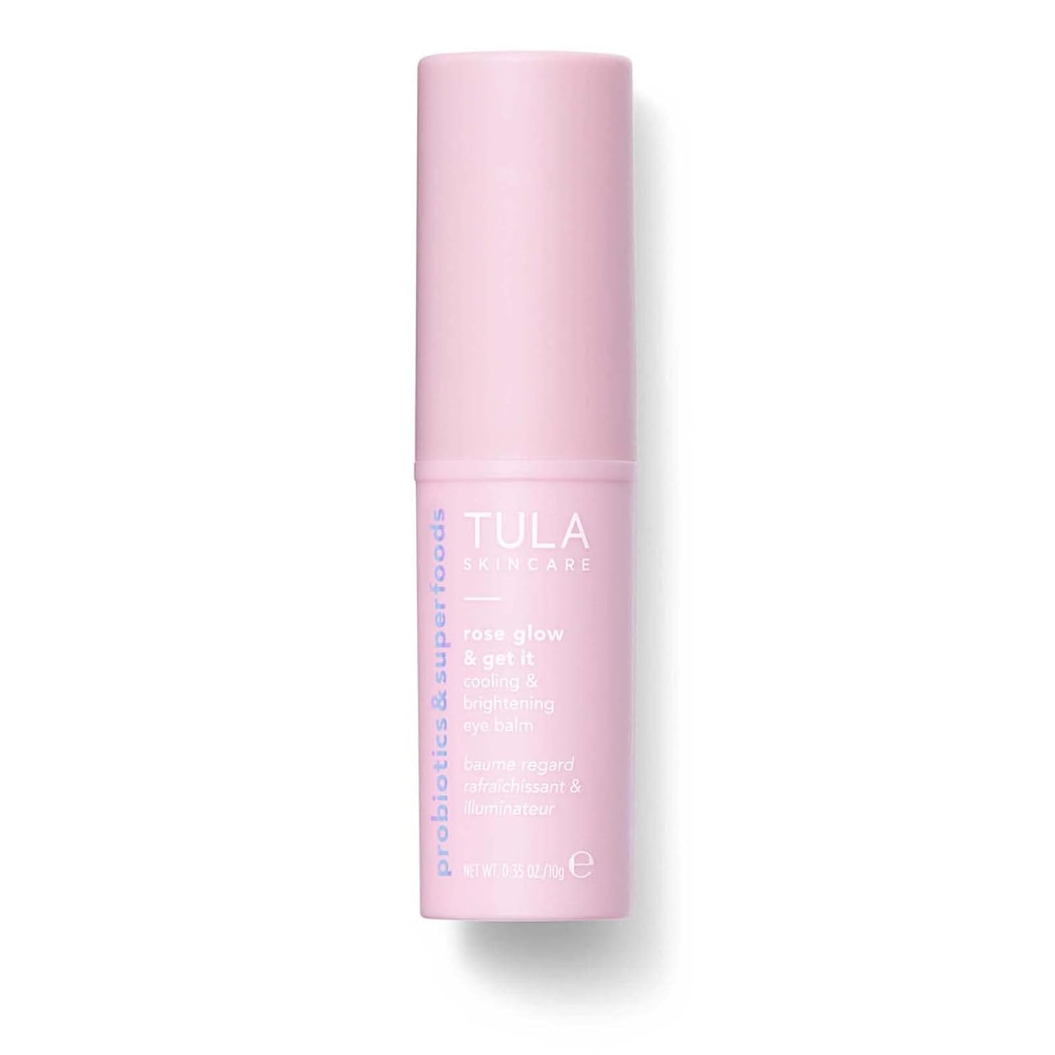 Tula Skin Care Eye Balm Rose Glow - Dark Circle Treatment, Instantly Hydrate And Brighten Undereye Area, Portable And Perfect To Use On-The-Go, 0.35 Oz