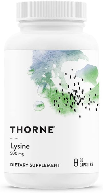 Thorne Lysine - Essential Amino Acid for Skin Health, Energy Production, and Immune Function - 500 mg - 60 Capsules