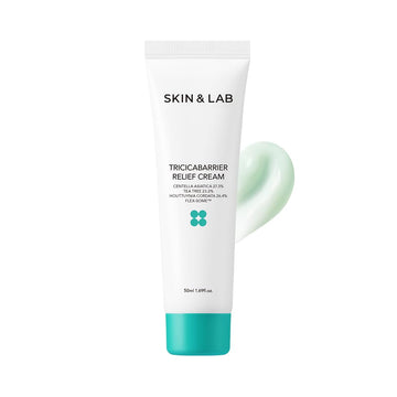 Skin&Lab Tricicabarrier Relief Cream, Contains Heart Leaf, Cica And Tea Tree, After Sun Care Lotion For Sunburn, Korean Gel Moisturizer, Summer Skincare, 1.69 Fl. Oz